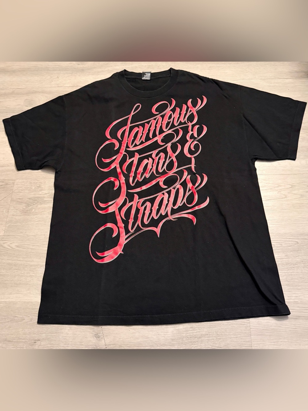 Y2K 2000s Famous Stars & Straps black graphic tee Shirt size 2XL grunge skater